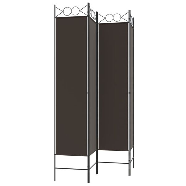 vidaXL 4-Panel Room Divider Brown 160x200 cm Fabric