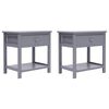vidaXL Nightstands 2 pcs Grey 40x29x42 cm Paulownia Wood
