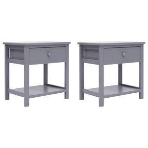 vidaXL Nightstands 2 pcs Grey 40x29x42 cm Paulownia Wood