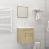 vidaXL 2 Piece Bathroom Furniture Set Sonoma Oak Engineered Wood
