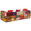 vidaXL 3-Seater Modular Pouffe Patchwork Fabric