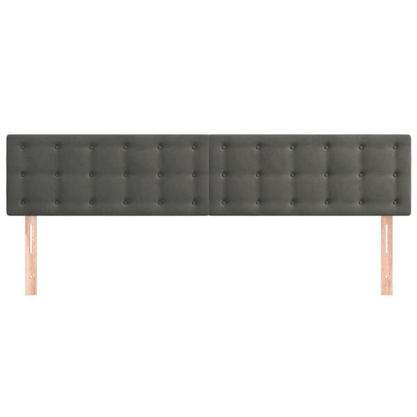 vidaXL Headboards Dark Grey 160x5x78/88 cm Velvet