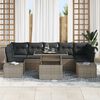 vidaXL Garden Sofa Set 8 pcs Grey Poly Rattan and Powder-Coated Steel