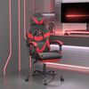 vidaXL Swivel Gaming Chair with Footrest Black&Red Faux Leather