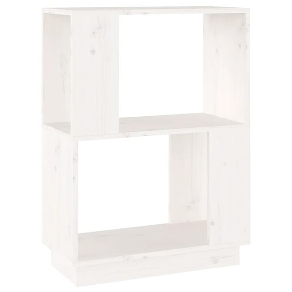 vidaXL Book Cabinet/Room Divider White 51x25x70 cm Solid Wood Pine