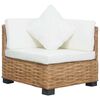 vidaXL Corner Sofa with Cushions Natural Rattan