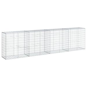 vidaXL Gabion Basket with Cover 400x50x100 cm Galvanised Iron