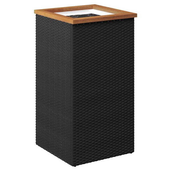 vidaXL Planter Black 40x40x80 cm Poly Rattan
