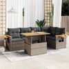 vidaXL 5 Piece Garden Sofa Set with Cushions Grey Poly Rattan Acacia