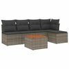 vidaXL 6 Piece Garden Sofa Set with Cushions Grey Poly Rattan