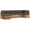 vidaXL Outdoor Sofa Set 7 pcs Natural and Anthracite