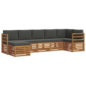 vidaXL Outdoor Sofa Set 7 pcs Natural and Anthracite