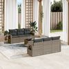vidaXL 7 Piece Garden Sofa Set with Cushions Grey Poly Rattan