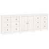 vidaXL Sideboard White 230x35x80 cm Solid Wood Pine