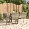 vidaXL 5 Piece Garden Dining Set with Cushions Grey Poly Rattan