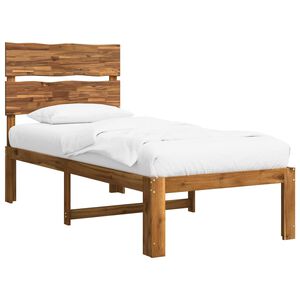 vidaXL Single Bed Frame with Headboard ROSTOCK Natural 90 x 190 cm