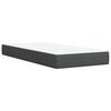 vidaXL Box Spring Bed with Mattress Dark Grey King Single Fabric