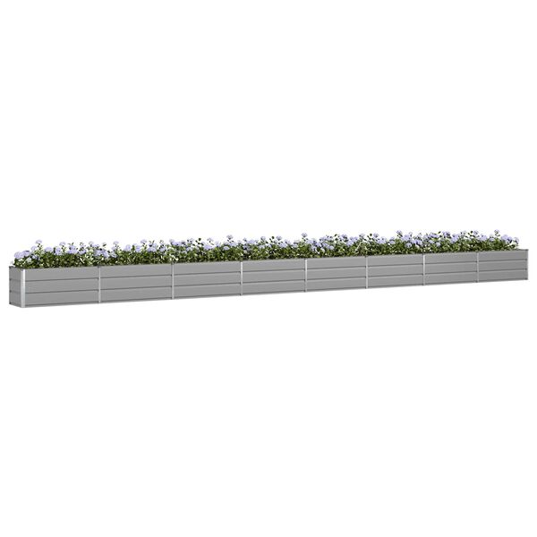 vidaXL Planter Light Grey 770 x 50 x 45 cm Galvanised Steel