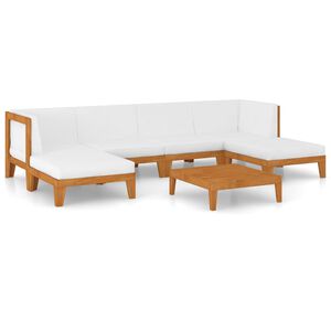 vidaXL 7 Piece Garden Lounge Set with Cushions Solid Acacia Wood