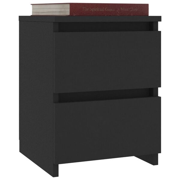 vidaXL Bedside Cabinet Black 30x30x40 cm Engineered Wood