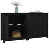 vidaXL Sideboards 2 pcs Black 70x35x80 cm Solid Wood Pine