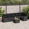 vidaXL Garden Sofa Set with Storage 7 pcs Black Poly Rattan