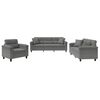 vidaXL 3 Piece Sofa Set with Pillows Dark Grey Microfibre Fabric