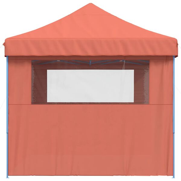 vidaXL Foldable Party Tent Pop-Up with 3 Sidewalls Terracotta