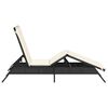 vidaXL Sun Lounger with Cushion Black Poly Rattan
