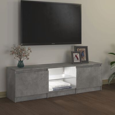 vidaXL TV Cabinet with LED Lights Concrete Grey 120x30x35.5 cm