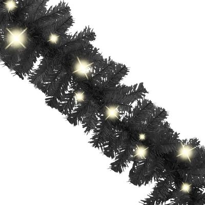 vidaXL Christmas Garland with LED Lights 5 m Black