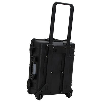 vidaXL Wheeled Flight Case Black 63x50x23 cm PP