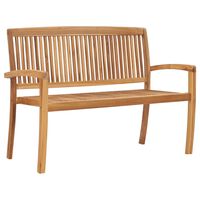 vidaXL 2-Seater Stacking Garden Bench 128.5 cm Solid Teak Wood