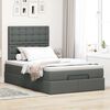 vidaXL Ottoman Bed with Mattress Dark Grey King Single Fabric