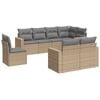 vidaXL 8 Piece Garden Sofa Set with Cushions Beige Poly Rattan