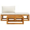 vidaXL 3 Piece Garden Lounge Set with Cream Cushions Solid Acacia Wood