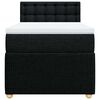 vidaXL Box Spring Bed with Mattress Black King Single Fabric