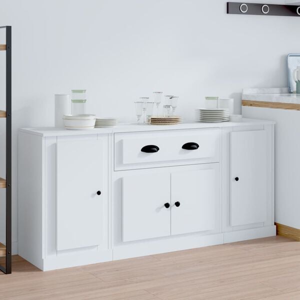 vidaXL Sideboards 3 pcs White Engineered Wood