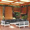 vidaXL 10 Piece Garden Lounge Set with Cushions White Solid Pinewood