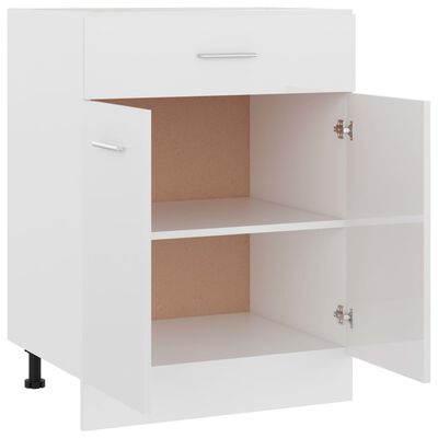 vidaXL Drawer Bottom Cabinet High Gloss White 60x46x81.5 cm Engineered Wood