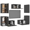 vidaXL 7 Piece TV Cabinet Set Grey Engineered Wood