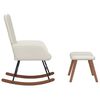 vidaXL Rocking Chair with a Stool Cream White Velvet