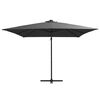 vidaXL Cantilever Garden Parasol with LED lights and Steel Pole 250x250 cm Anthracite