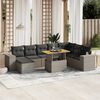 vidaXL 9 Piece Garden Sofa Set with Cushions Grey Poly Rattan