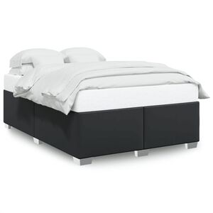 vidaXL Bed Frame without Mattress Black Double Faux Leather