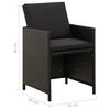 vidaXL Garden Chairs with Cushions 2 pcs Poly Rattan Black