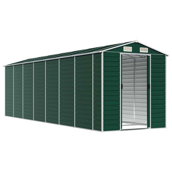 vidaXL Garden Shed Green 191x640x198 cm Galvanised Steel
