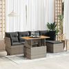 vidaXL 6 Piece Garden Sofa Set with Cushions Grey Poly Rattan