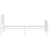 vidaXL Metal Bed Frame without Mattress with Footboard White 107x203cm