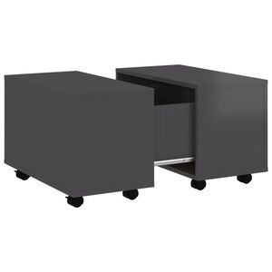 vidaXL Coffee Table | High gloss grey | Engineered wood | Medium | Extendable
